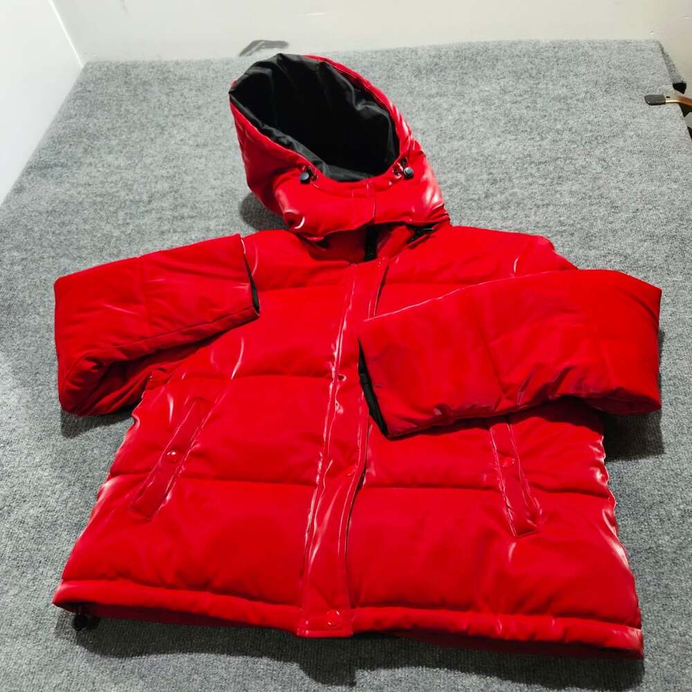 Forever 21 Puffer Jacket Size L Red Glossy